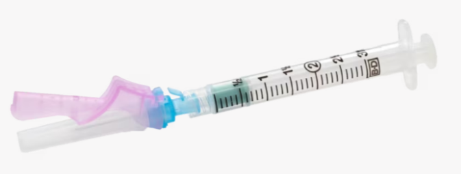 BD Eclipse needle,-mL syringe with 25G x 1" needle,50/BX