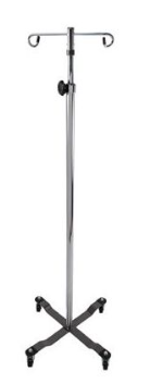 IV Pole - Chrome Four Leg with Wheels